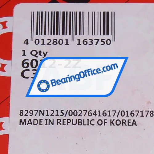 FAG 6012-2Z-C3 bearing image 5
